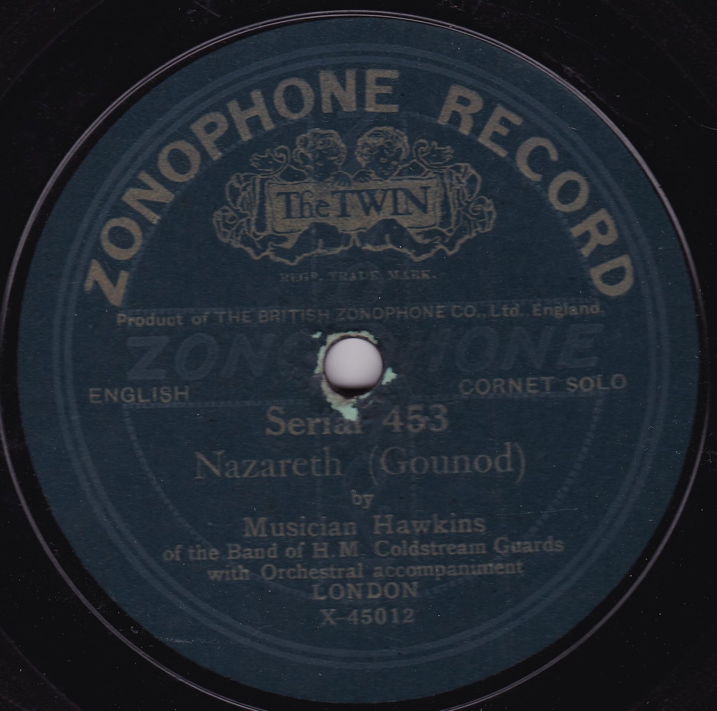 Musician Hawkins - Nazareth (Zonophone) 10" shellac G+/-