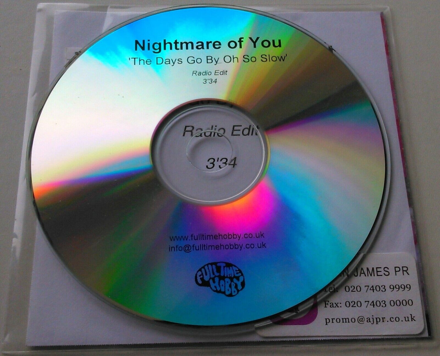 Nightmare Of You – Days Go By Oh So Slow CD single *no case - plastic wallet*