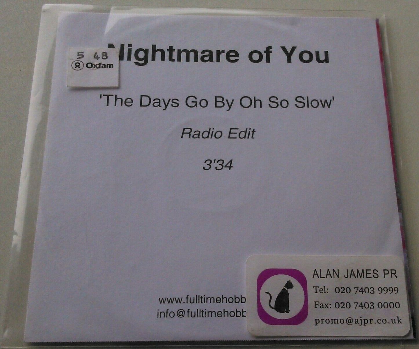 Nightmare Of You – Days Go By Oh So Slow CD single *no case - plastic wallet*