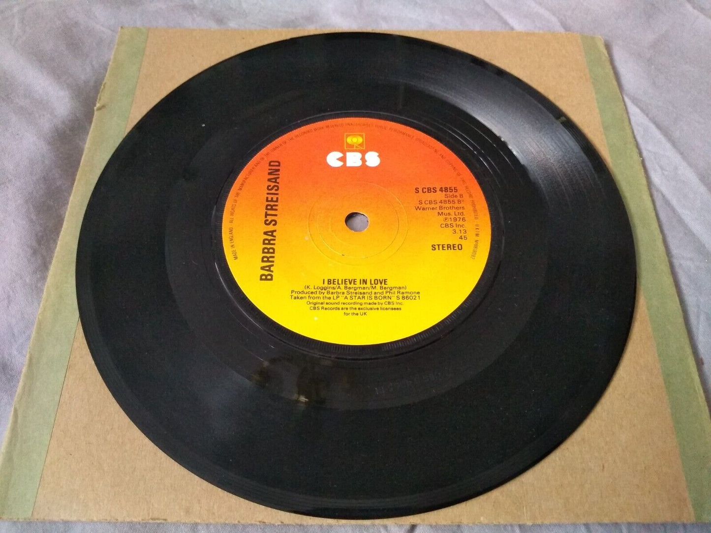 Barbra Streisand - Love Theme From "A Star Is Born" (1977) 7" vinyl single VG/-