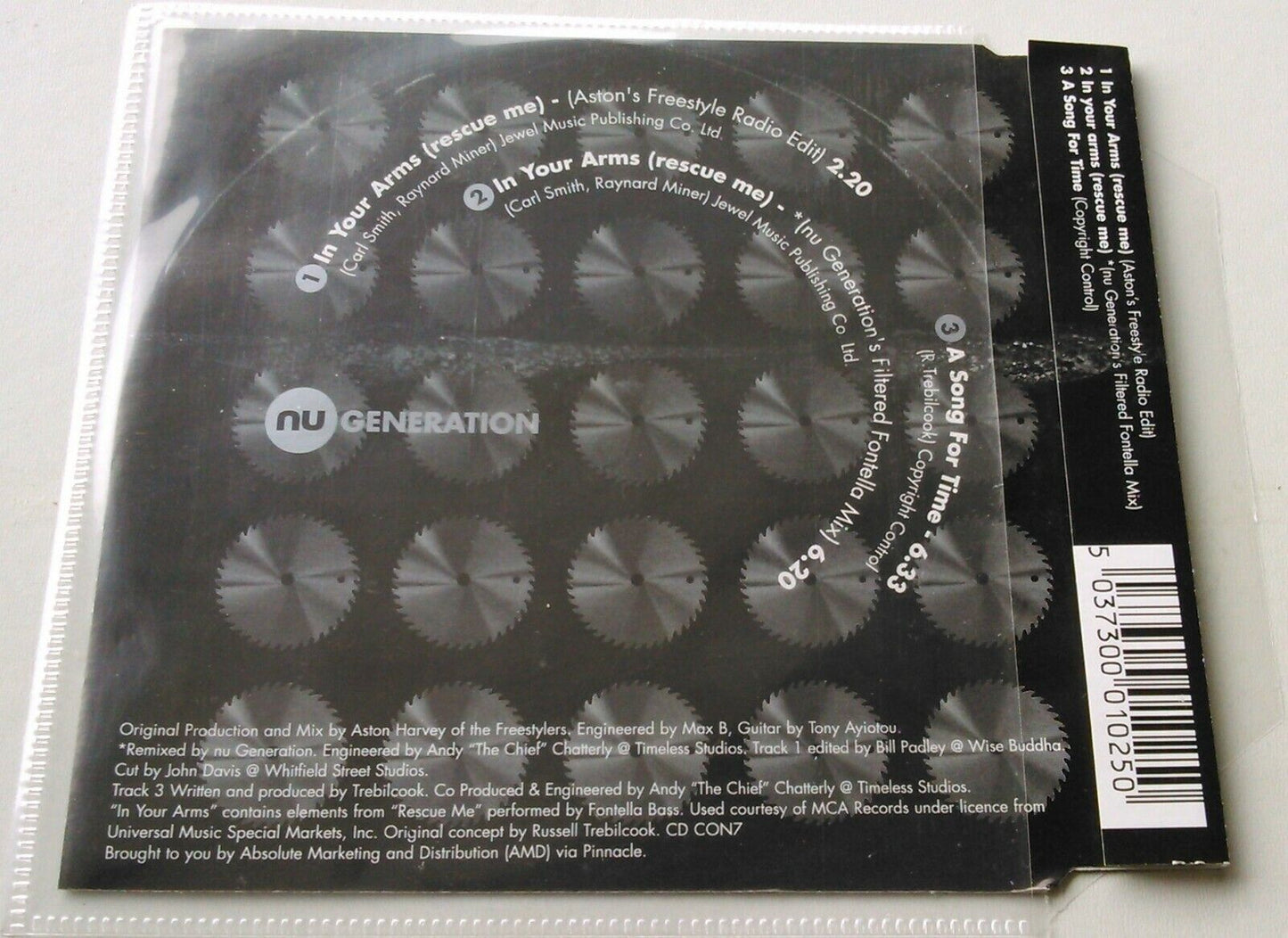 Nu Generation – In Your Arms (1999) CD single *no case - plastic wallet*