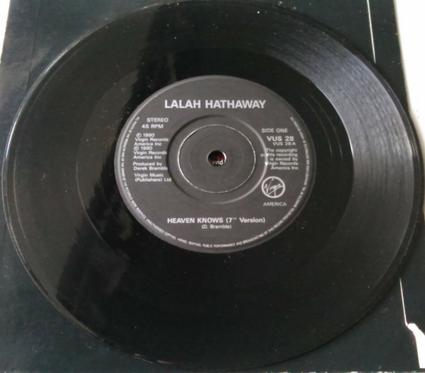 Lalah Hathaway – Heaven Knows (Virgin, 1990) 7" vinyl single VG/VG